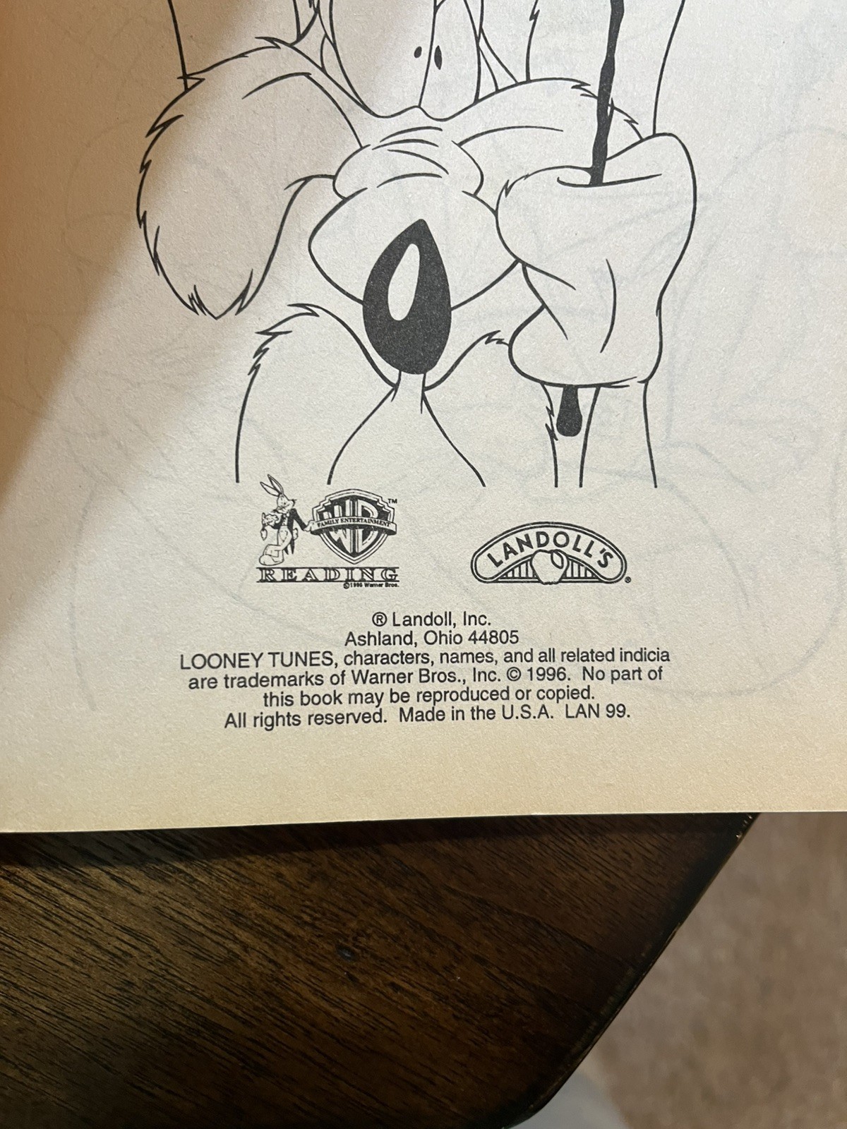 New Vintage Looney Tunes Jumbo Coloring Activity Book Landolls 1996 Lot Of 2