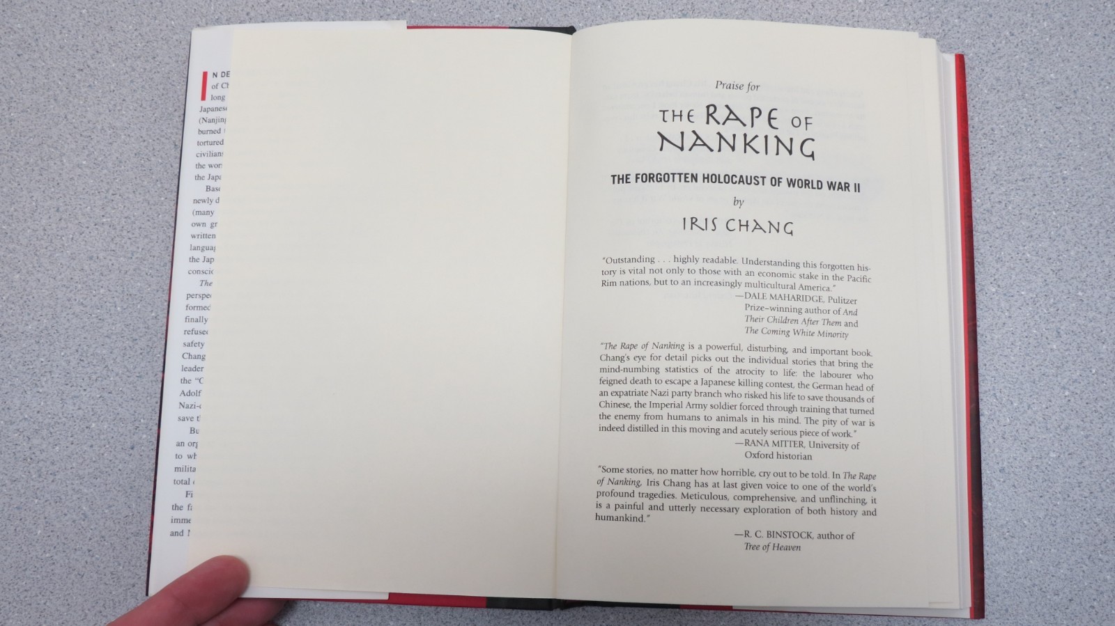Rape of Nanking : Forgotten Holocaust of World War II – First Edition Iris Chang