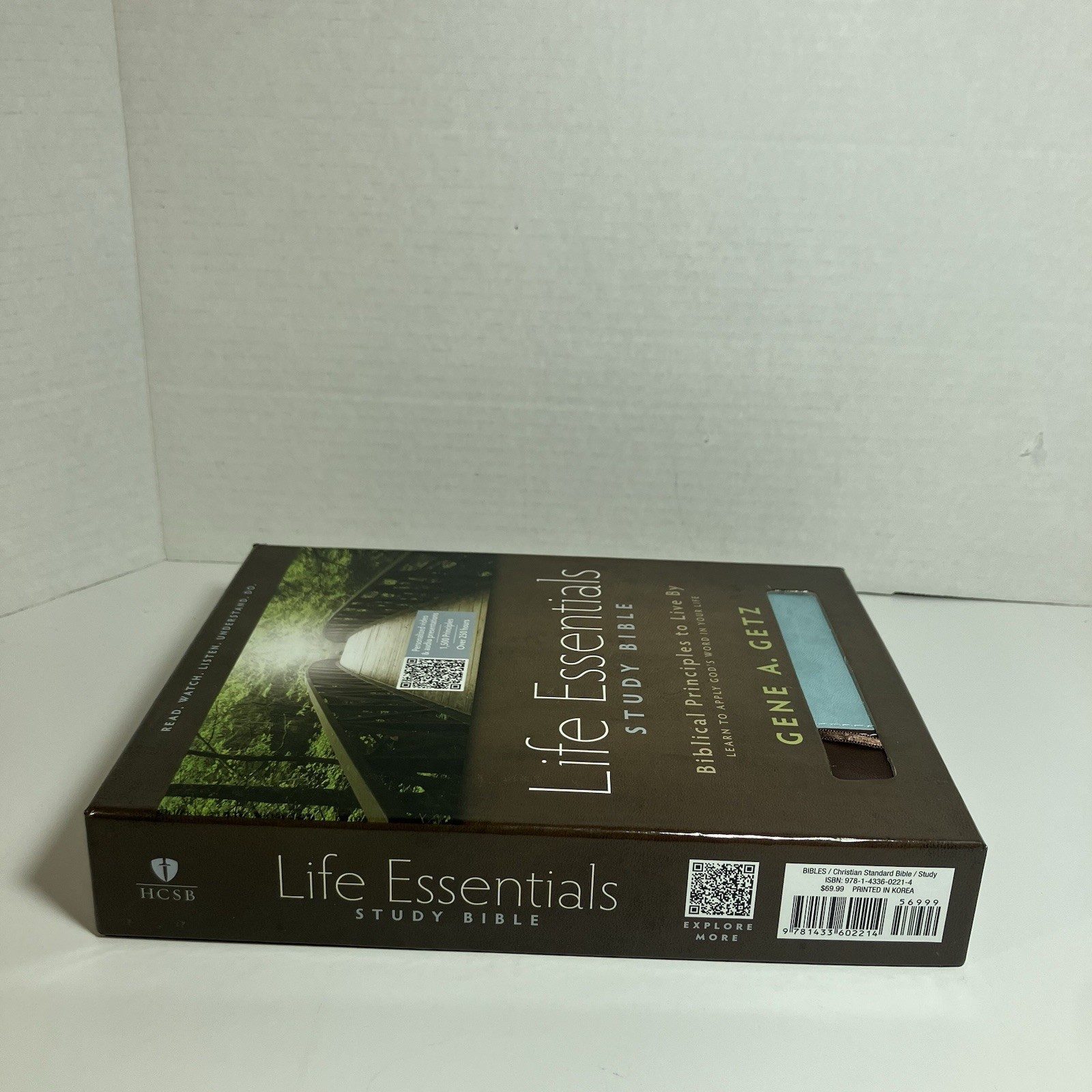 Life Essentials Study Bible, Brown/Blue Simulated Leather Indexed : Biblical…
