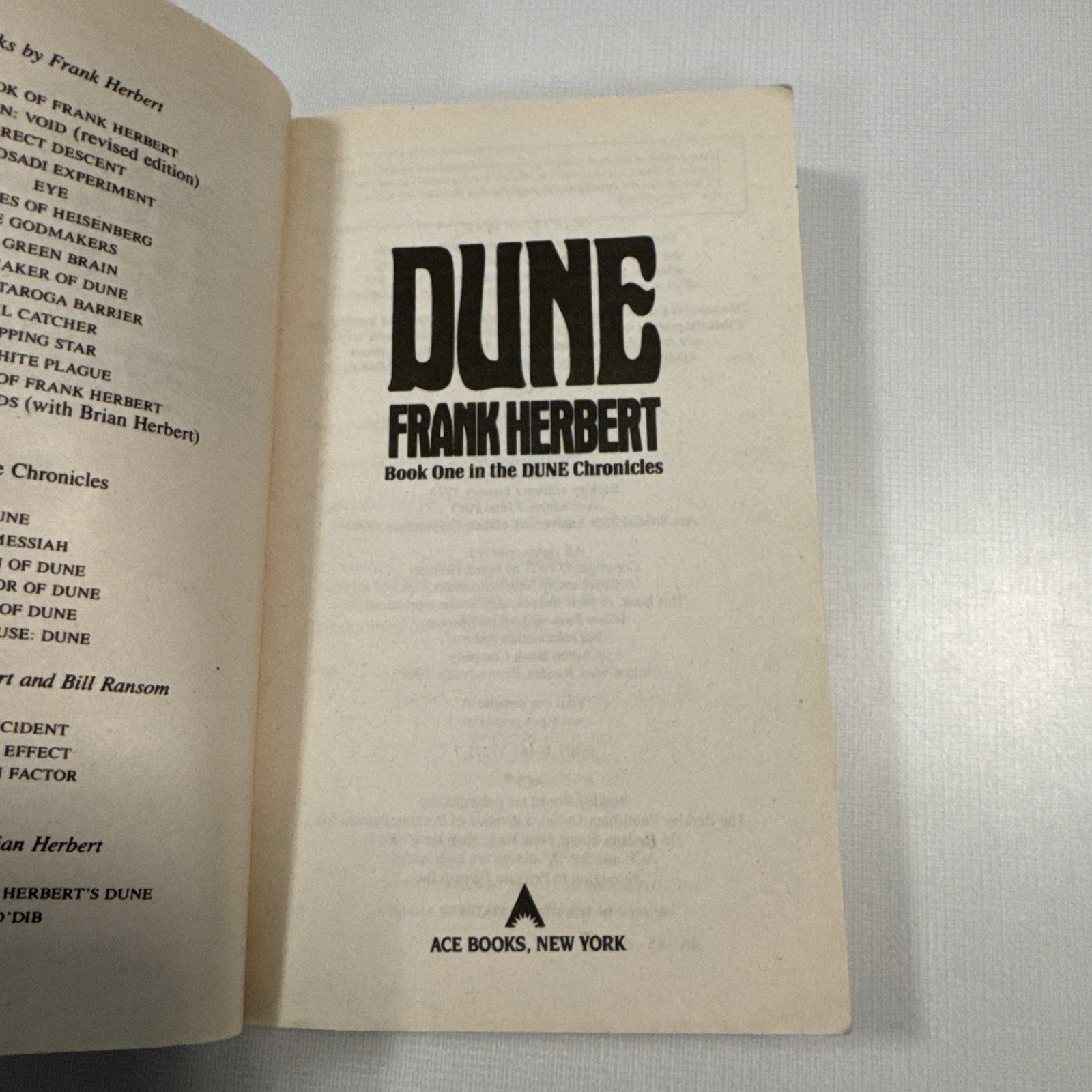 Complete DUNE Original Ace Series By Frank Herbert Books #1-6 Lot Paperback Set