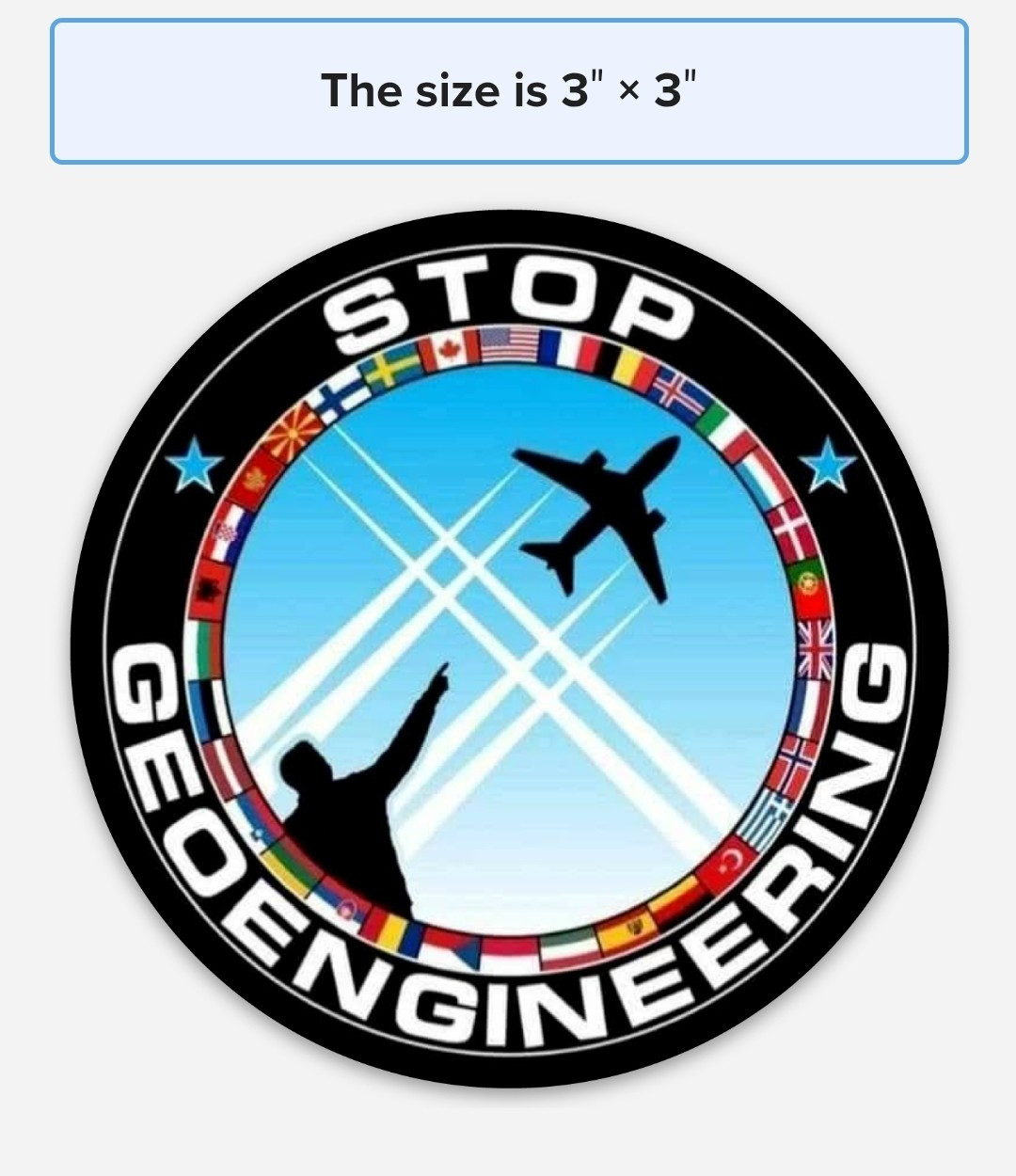 CHEMTRAILS GEO-ENGINEERING STICKERS 5 YEAR WARRANTY Variety Pack (3)