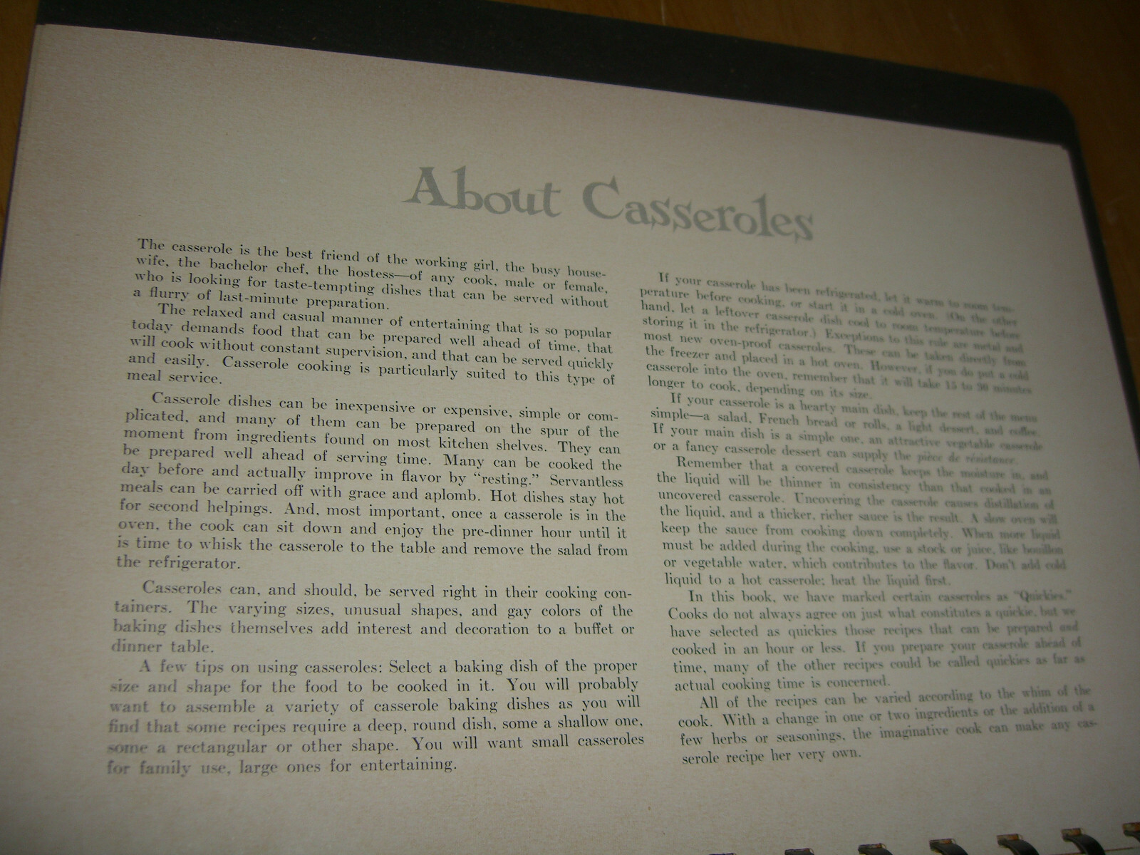 Cooking With Casseroles Cookbook by Sunset Magazine HC 1959