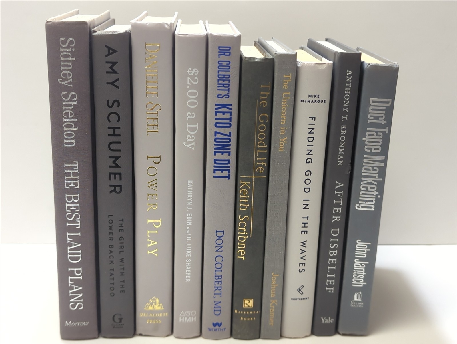 Random Lot of 10 GRAY Staging, Decor, Prop, Beautiful HC books-lettering varies