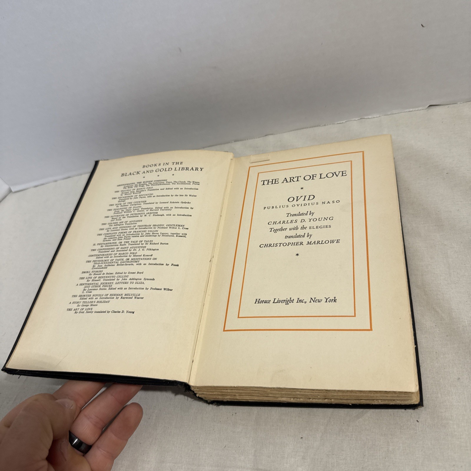 Art of Love Ovid Black and Gold Edition Liveright 1931