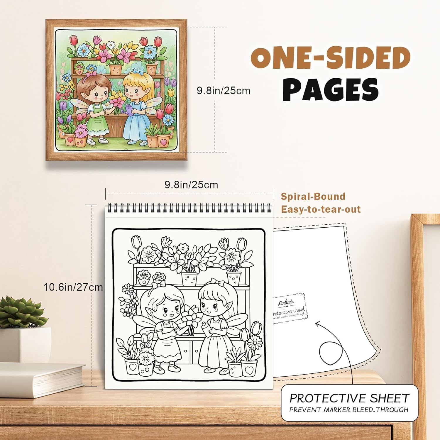 Mindfulness Coloring Book for All Ages | 32 Pages of Fairy Scenes, Spiral-Bound