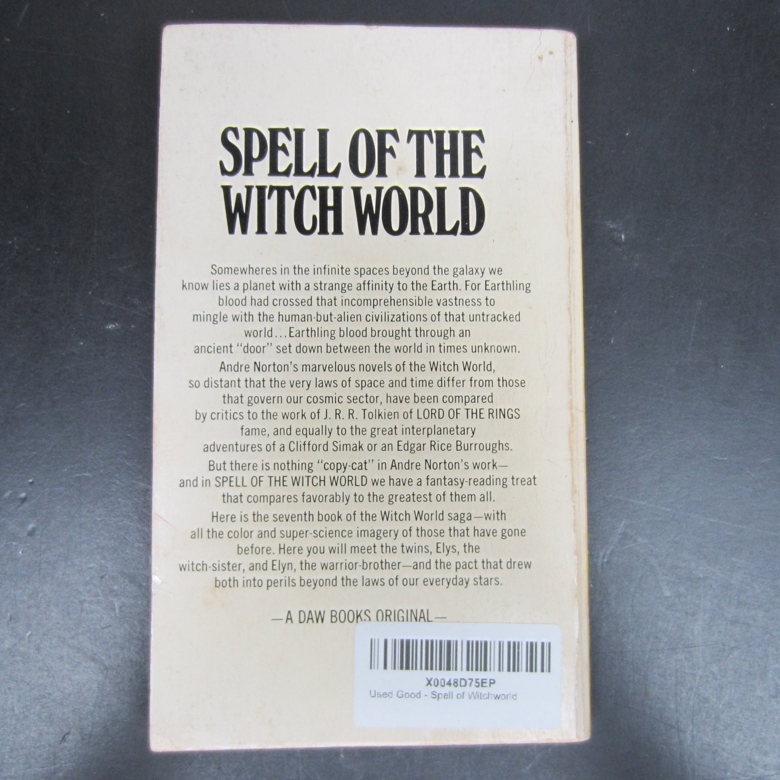 Spell of the Witch World Andre Norton 1972 DAW Books No. 1 Science Fiction PB SF