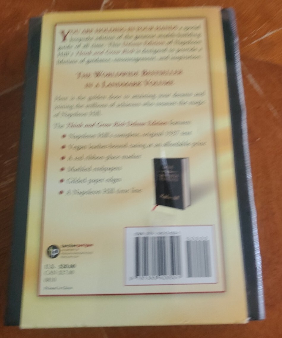 THINK AND GROW RICH by Napoleon Hill Vegan Leather Bound Deluxe Edition *Sealed*