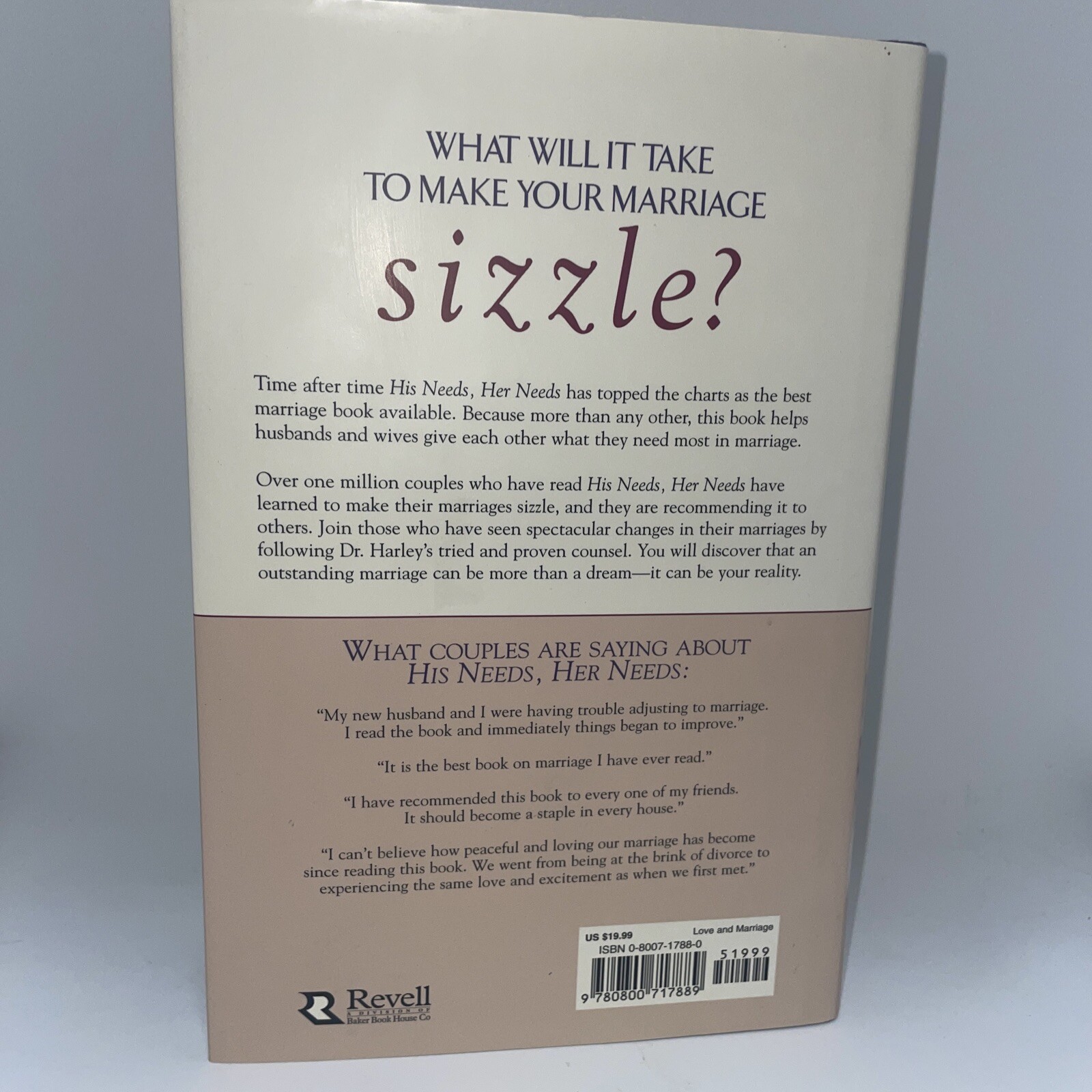 His Needs Her Needs Building an Affair-Proof Marriage by Willard F. Harley, Jr