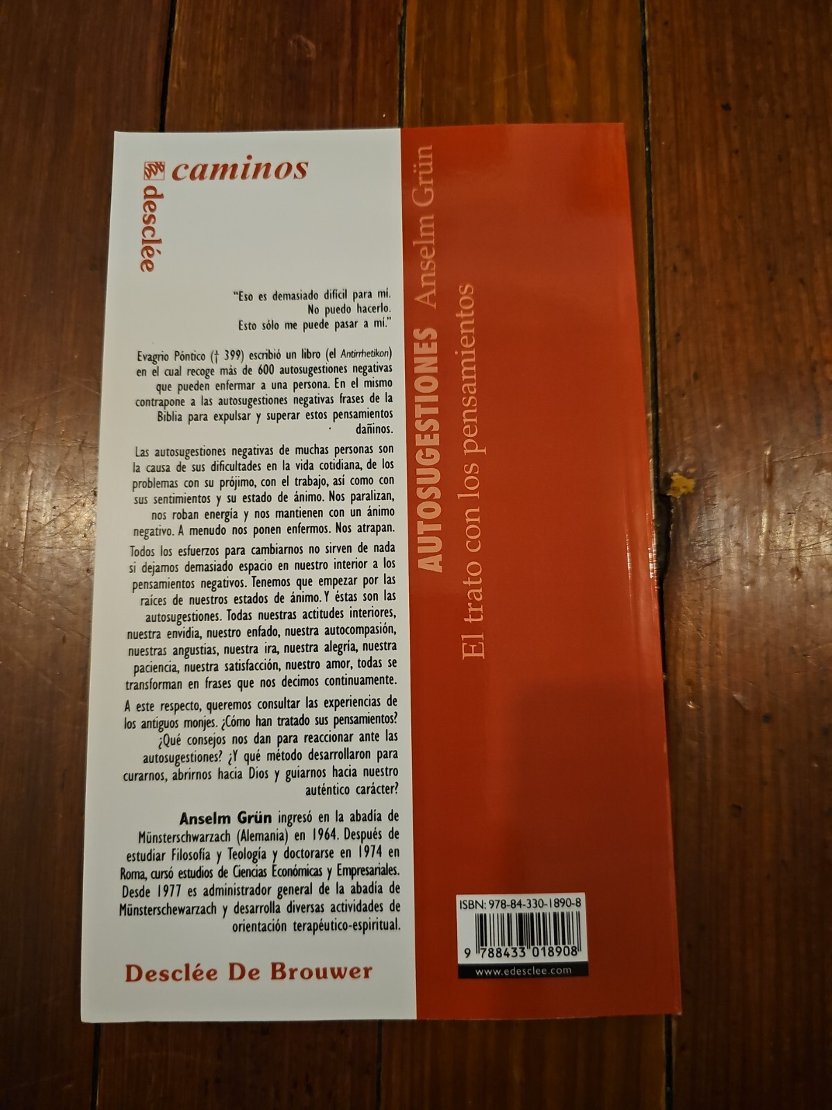 AUTOSUGESTIONES. EL TRATO CON LOS PENSAMIENTOS (CAMINOS) By Anselm Grun