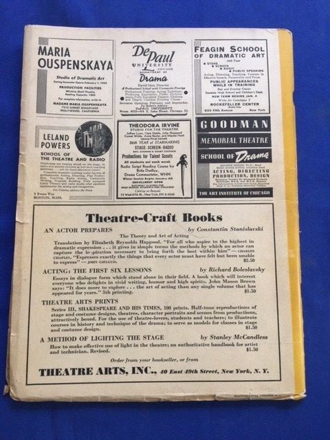 THEATRE ARTS. JANUARY 1943 – FIRST EDITION OWEN DODSON PLAY AND WALT DISNEY