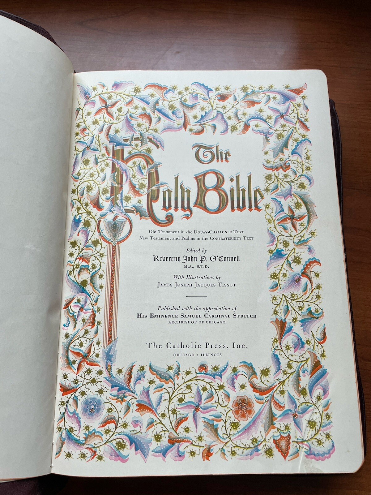 The Catholic Press Family Edition of the Holy Bible 1950 John P O’Connell Ex Vnt