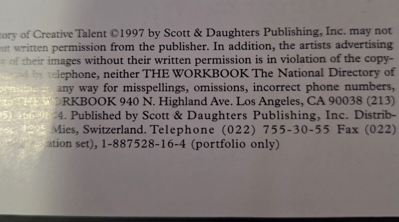 🔥🔥1997 THE WORKBOOK: THE NATIONAL DIRECTORY OF CREATIVE TALENT – HARDBACK BOOK