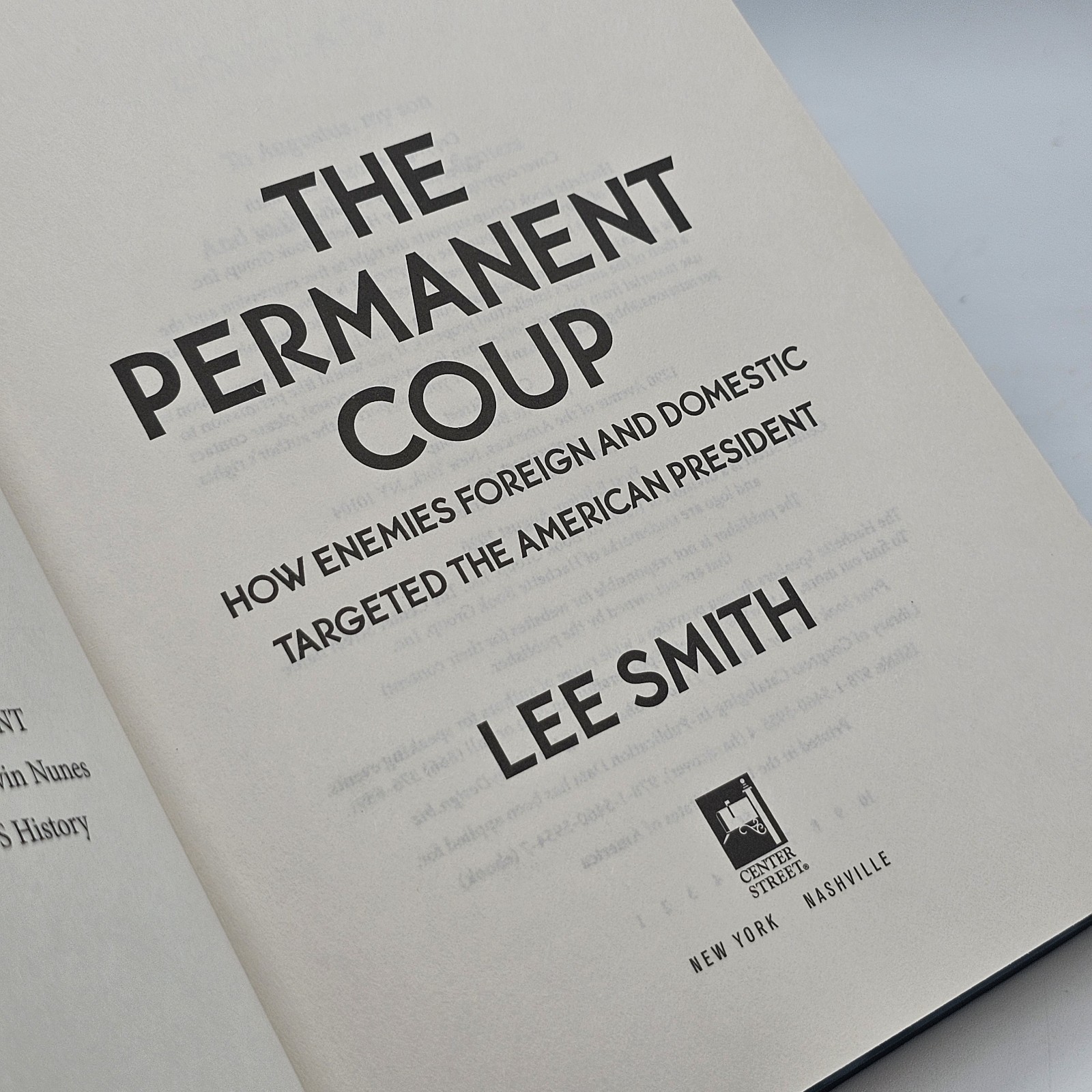 The Permanent Coup Lee Smith 2020 1st Ed HC w/DJ Trump Politics