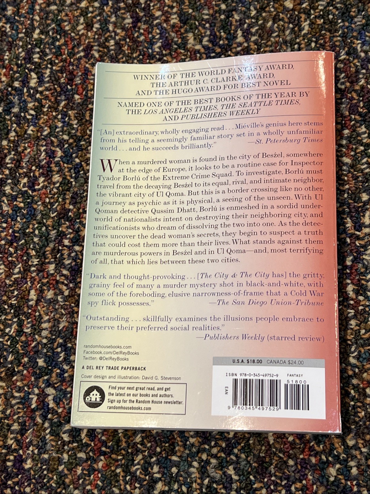 City and the City : A Novel by China Miéville (2010, Trade Paperback)