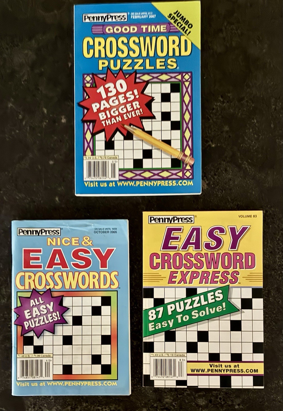 Penny Press Vintage Crossword Puzzle Magazines (Never Used)