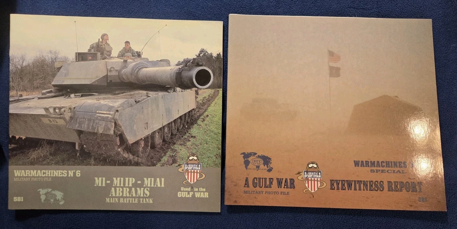 2 Verlinden Lock On Books WAR MACHINES Desert Storm Gulf War Photo File M1Abrams
