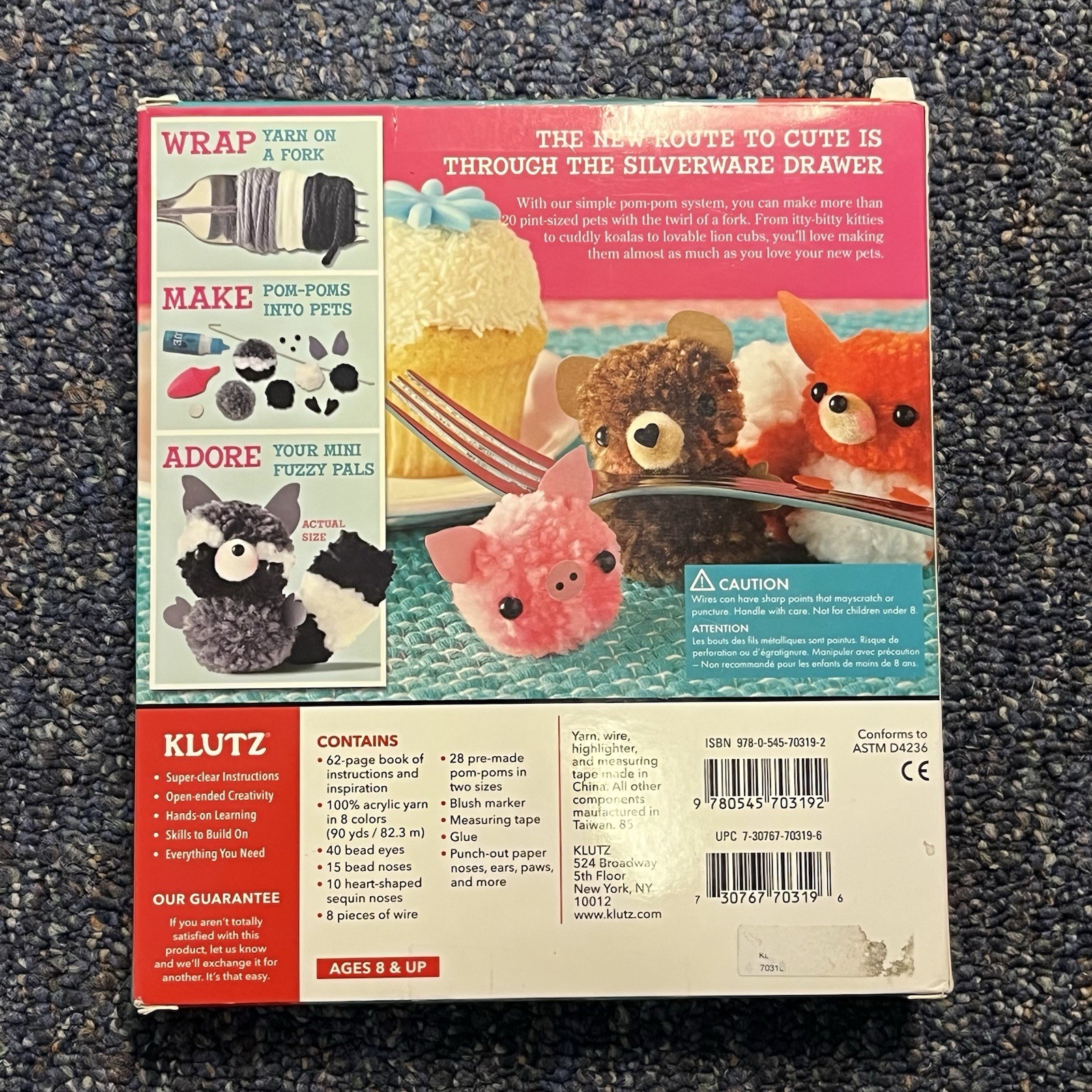 New Klutz Mini Pom-Pom Pets book and kit arts and crafts activities kids