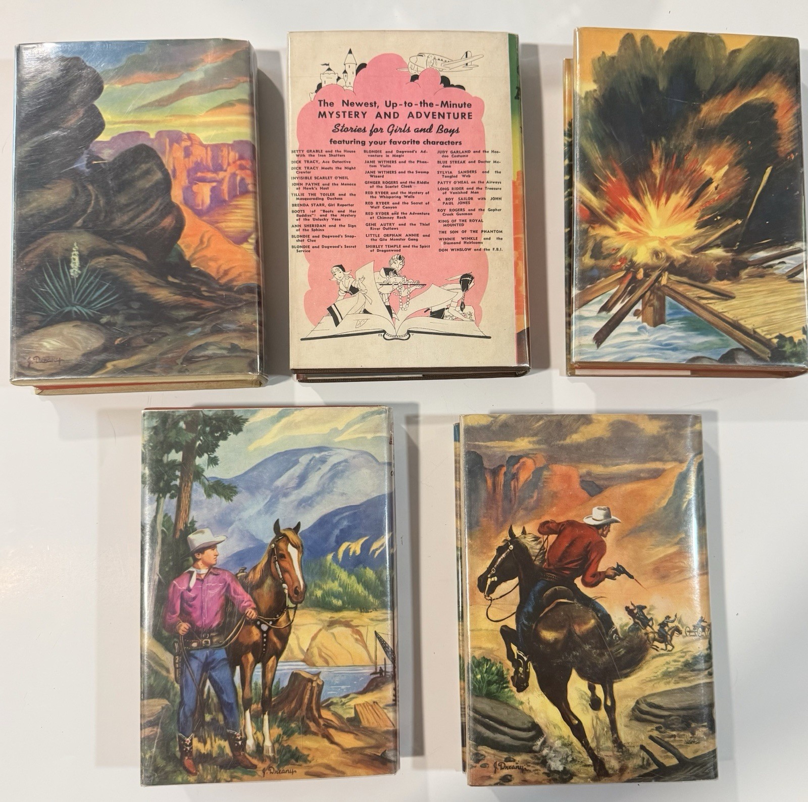 Lot of 5 Vintage Gene Autry Whitman Hardcovers Western Books 1944 A+++