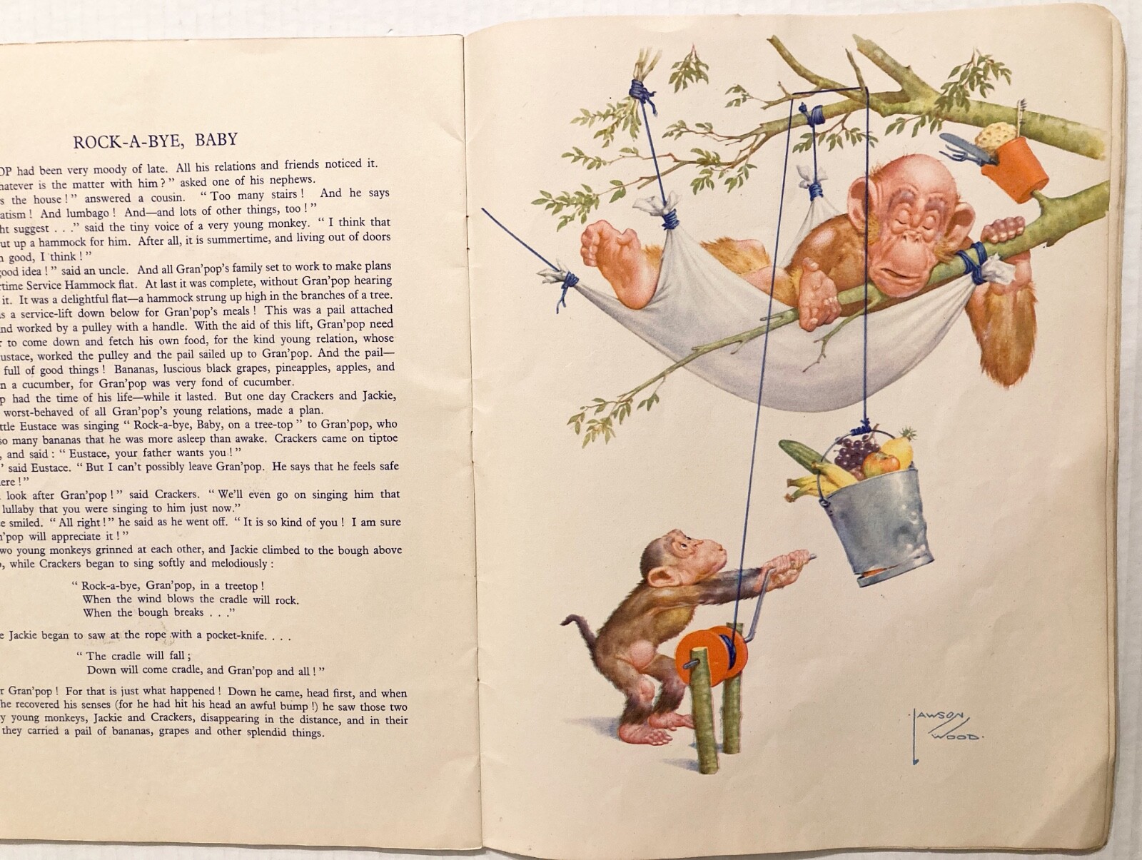 c1940s Lawson Wood Granpops Book of Fun Anthropomorphic Monkey Chimp Ape Animal
