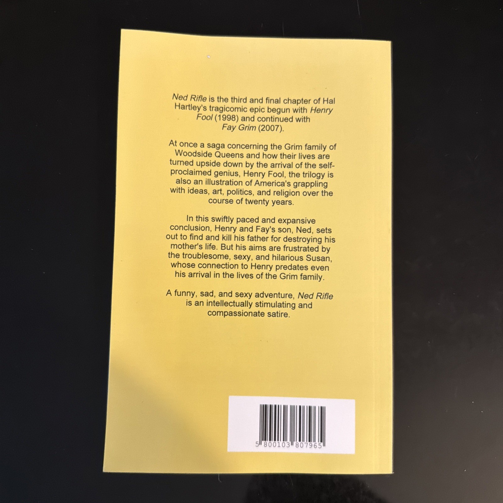 Screenplay for ‘Ned Rifle’ (2014) by Hal Hartley