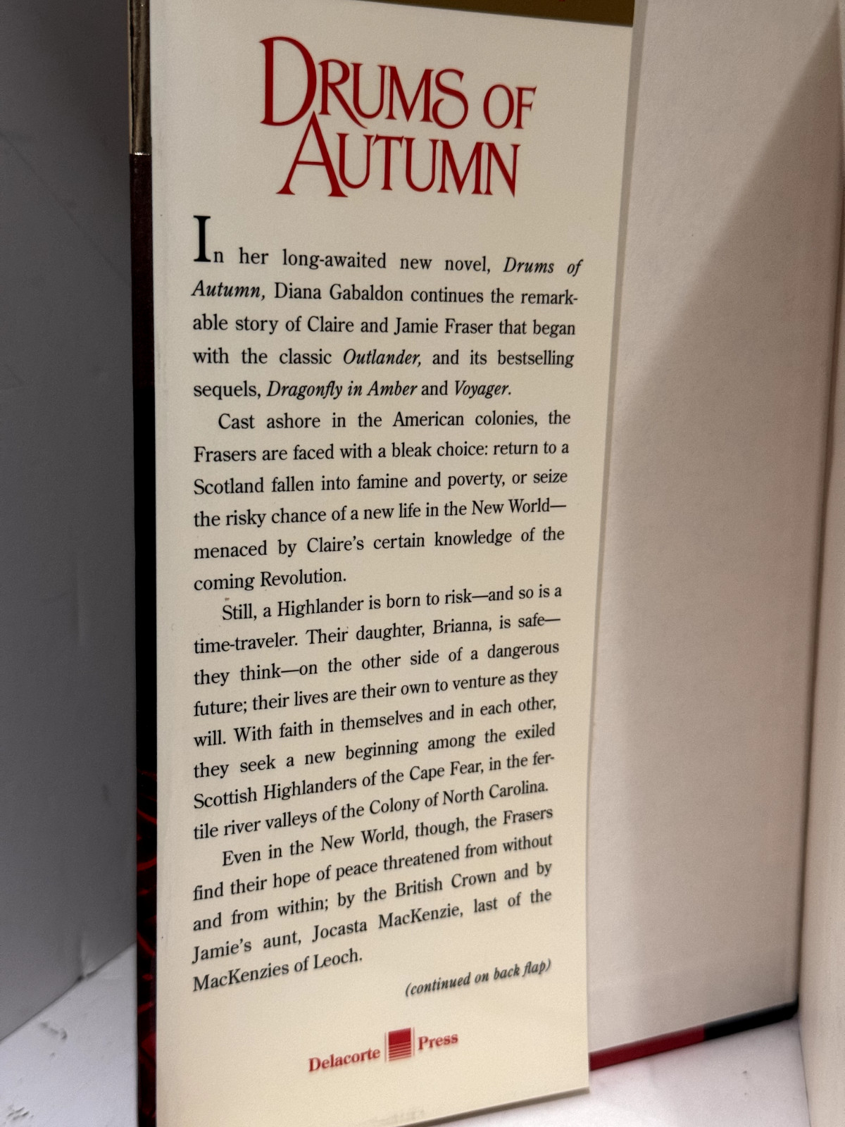 DRUMS OF AUTUMN – OUTLANDER Diana Gabaldon FIRST EDITION FIRST PRINTING HC DJ