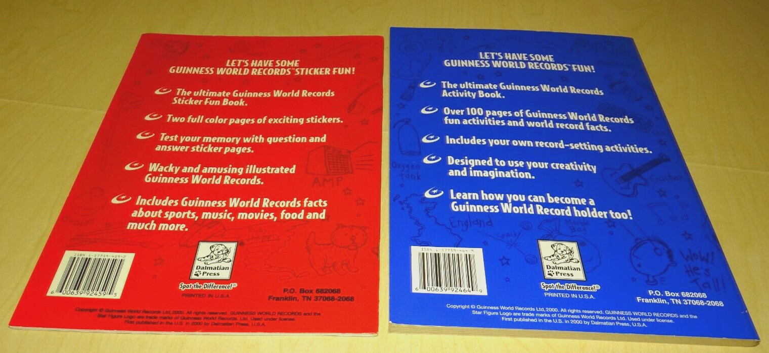 Guinness World Records Activity Book Plus Sticker Fun 2000 Paperback JC