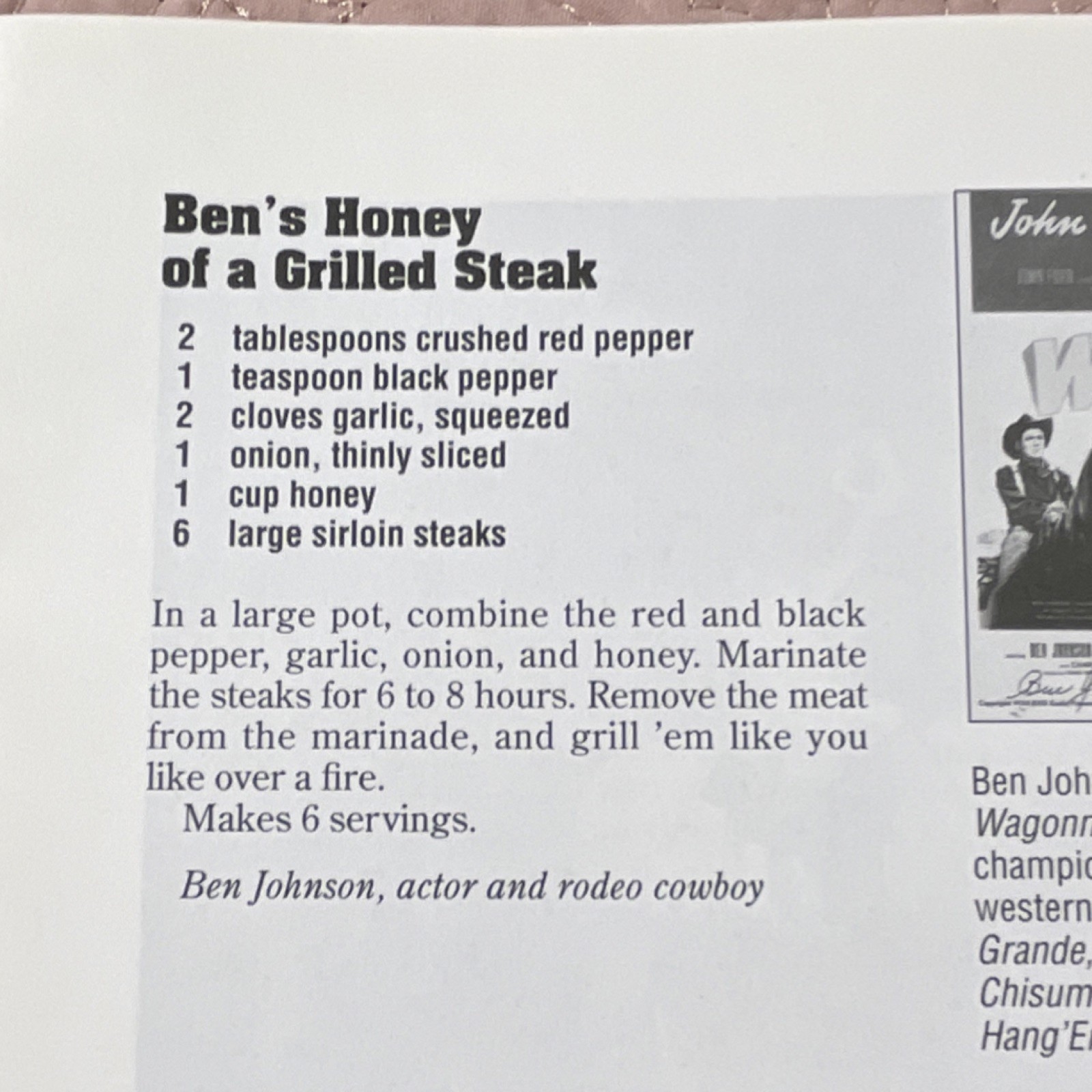 All-American Cowboy Grill Sizzlin’ Recipes Ken Beck Hardcover 2005 Nelson
