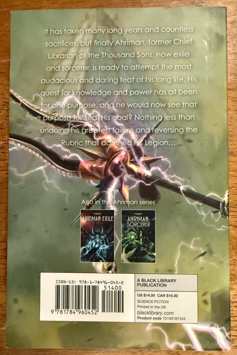 WARHAMMER AHRIMAN UNCHANGED By John French TPB 1st Edition 1st printing