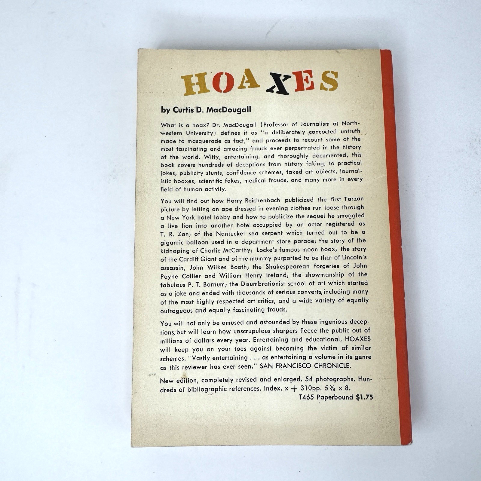 Hoaxes by Curtis D. MacDougall 1958 Paperback