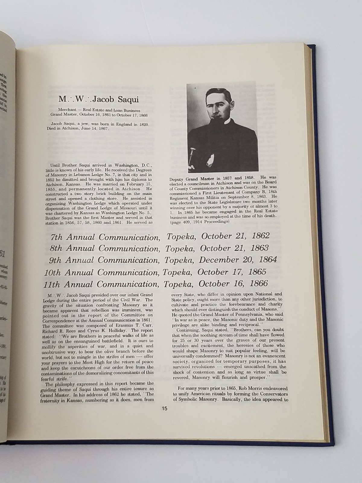 History of Kansas Masonry Book 1974. Hardcover 136 Pages. Mason