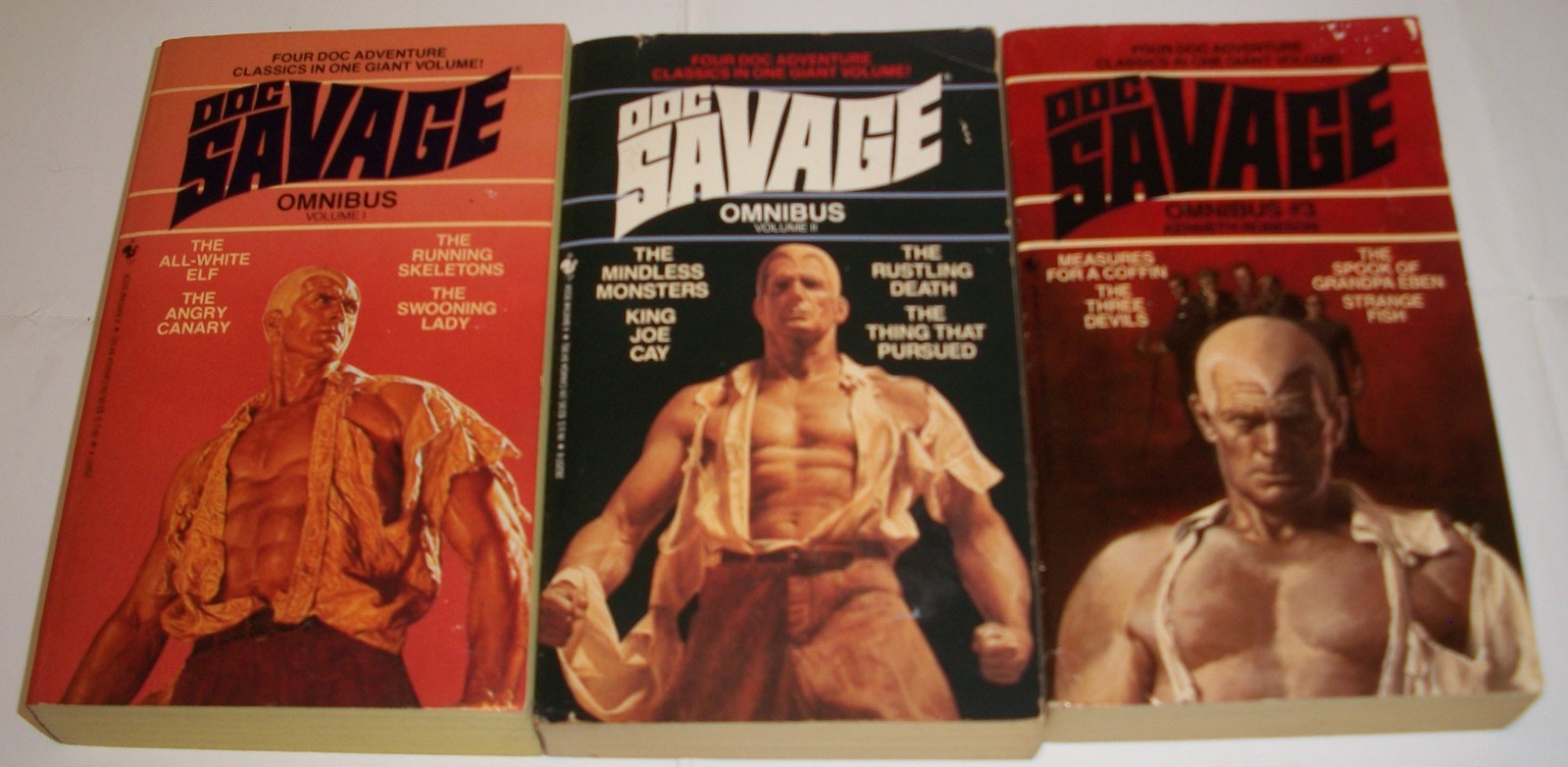 Doc Savage Omnibuss Book Lot of 9 Books #1, 2, 3, 8, 9, 10, 11, 12, & 13
