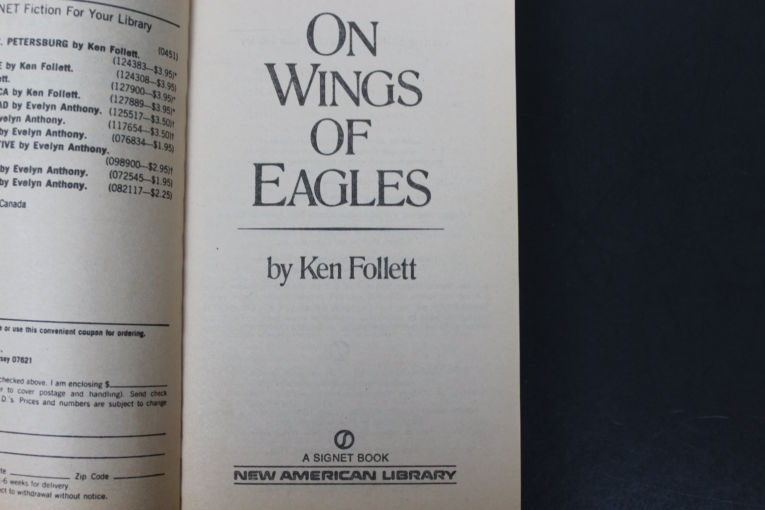 On Wings of Eagles Ken Follett 1984 First Signet Printing Nonfiction NAL PB