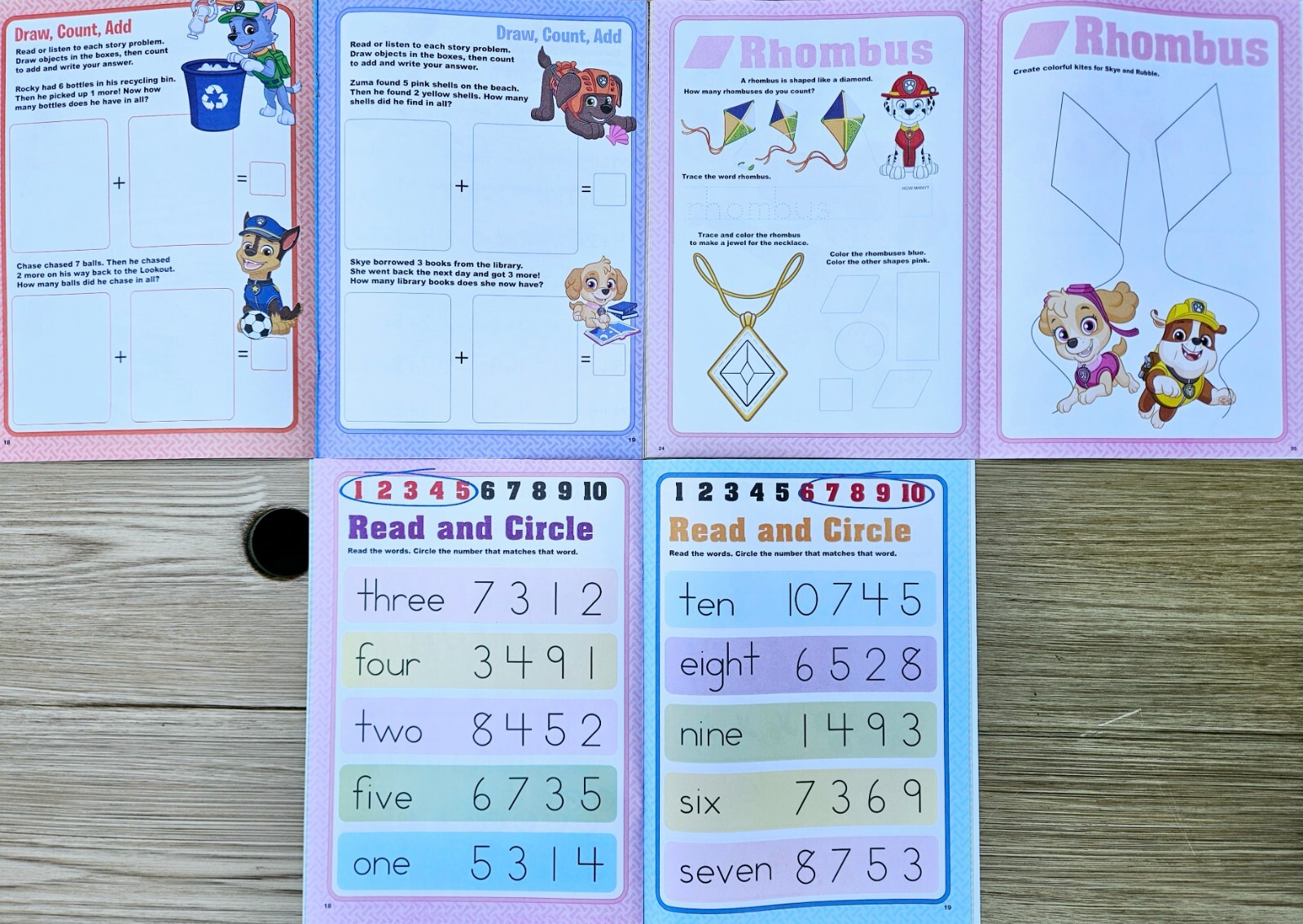 Paw Patrol Pre-K Workbook set of 6 preschool learning books