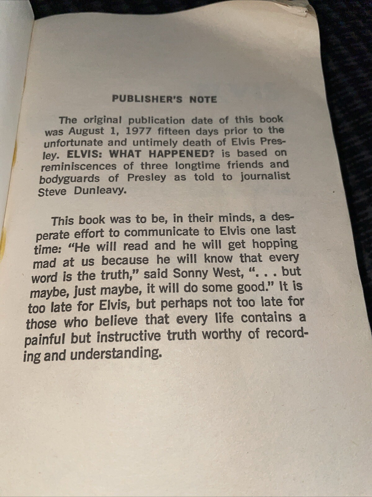 Elvis What Happened 1977 By Steve Dunleavy 332 Pages