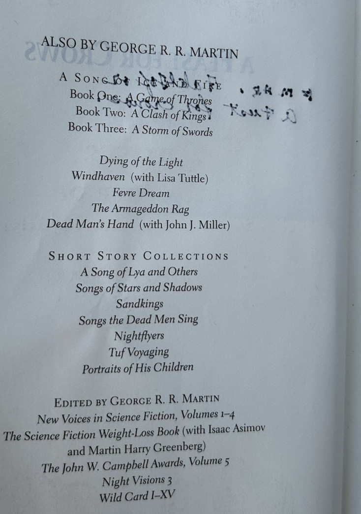 ​A Feast for Crows 1st Edition 1st Printing George RR Martin 2005 HCDJ Bantam