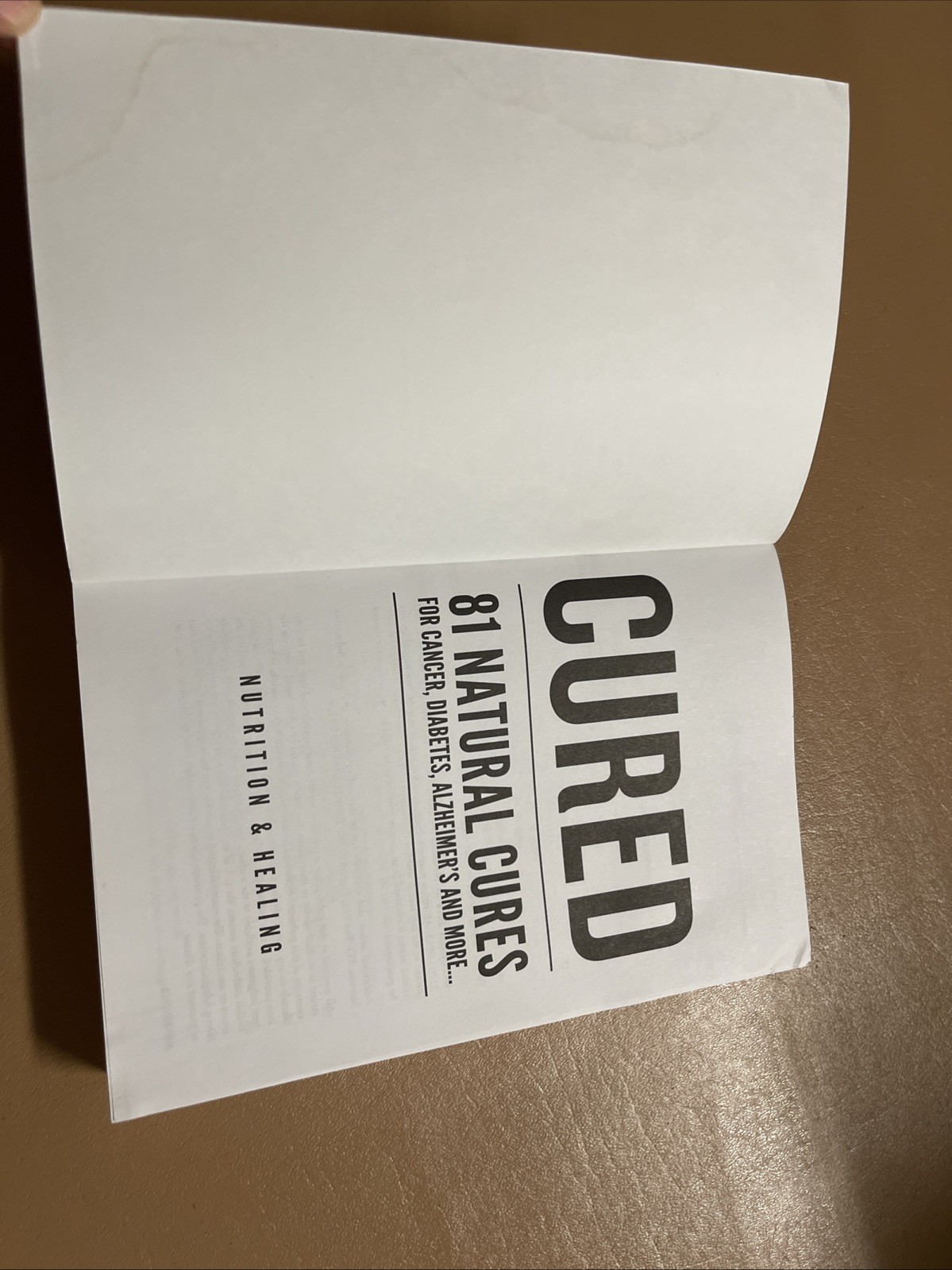 Cured 81 Natural Cures Book Cancer Diabetes Alzheimers Disease Health Healing