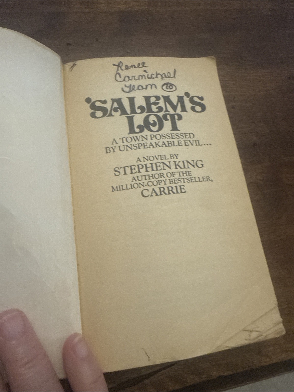 SALEM’S LOT Stephen King 1976 1st Signet Printing Vintage Paperback