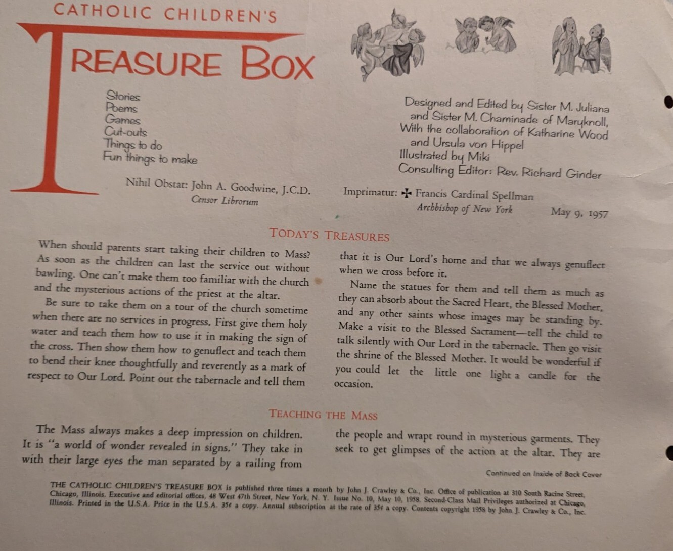 Vintage Catholic Children’s Treasure Box No. 10 1958 More About Mary Ann