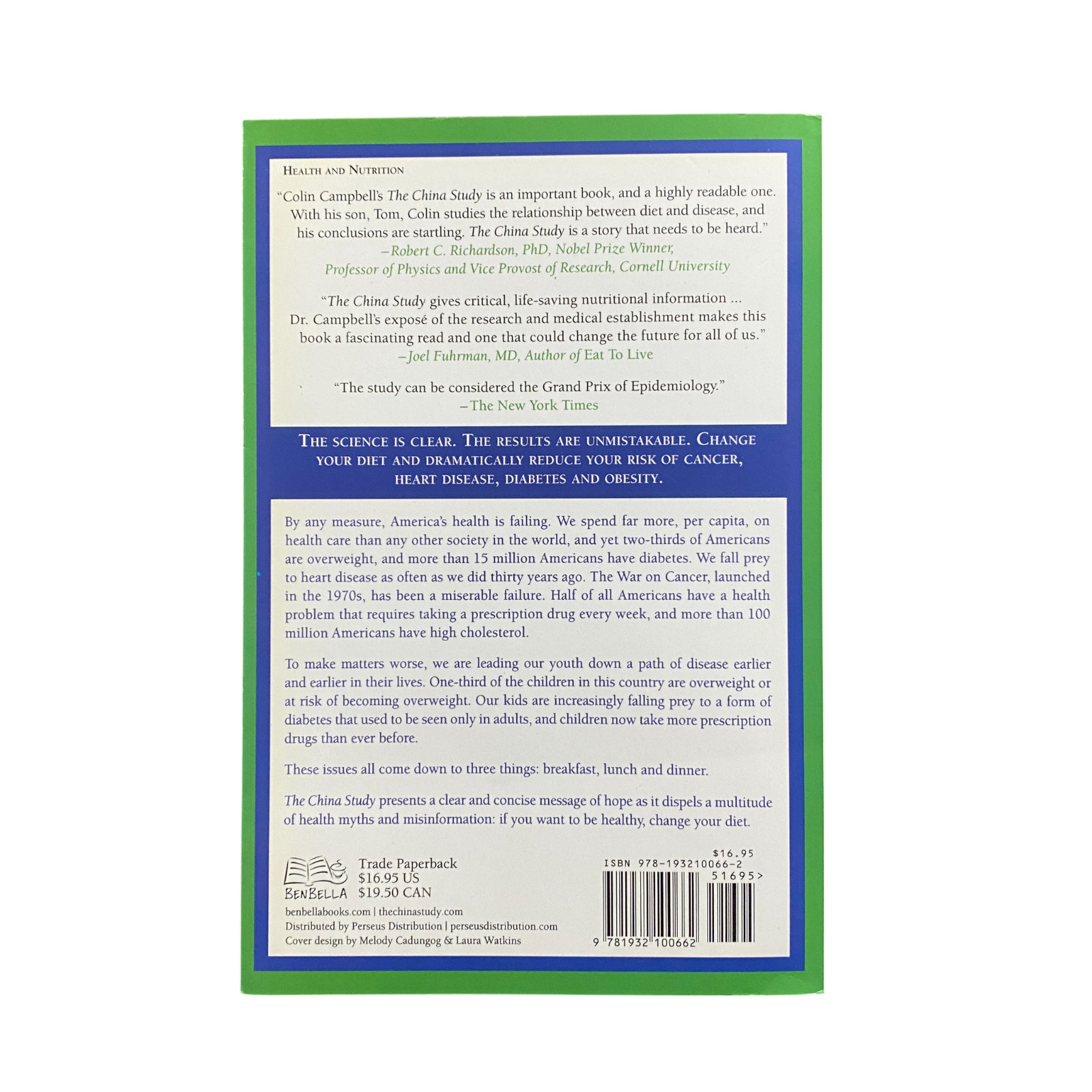 The China Study: The Most Compre- paperback, 9781932100662, Thomas Campbell, new