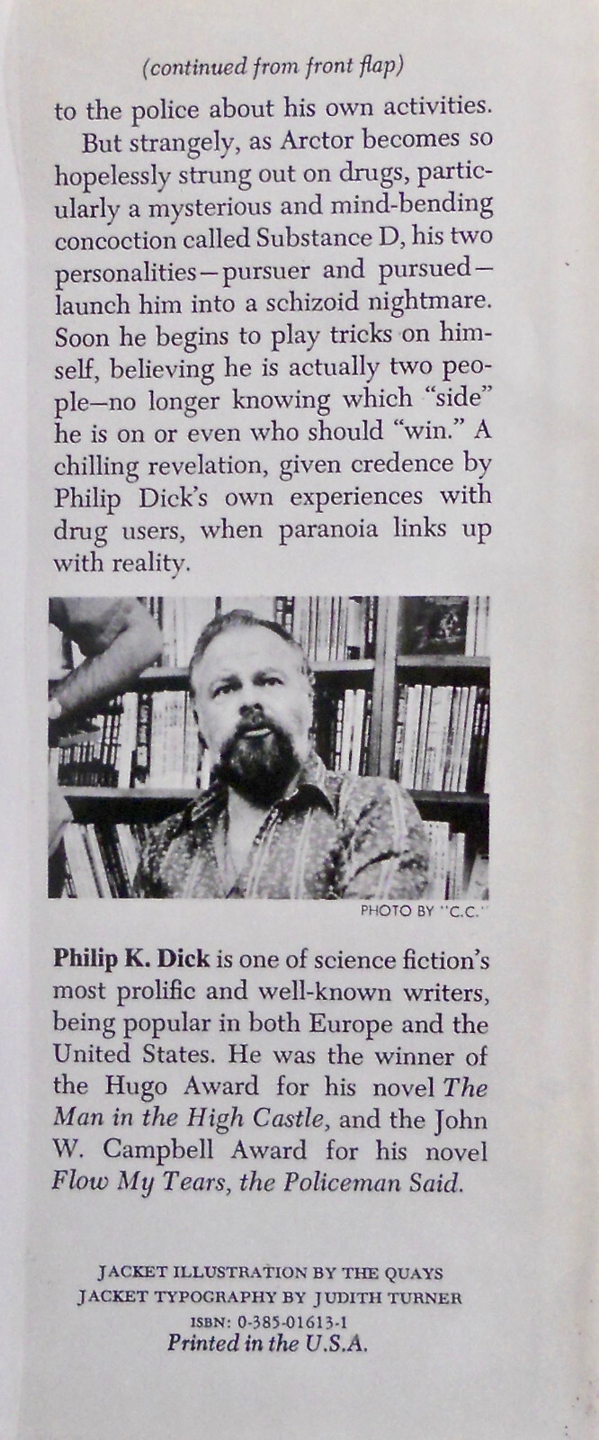 Philip K. Dick. A SCANNER DARKLY. Doubleday, 1977. 1st HC/DJ. Code G51. Scarce!