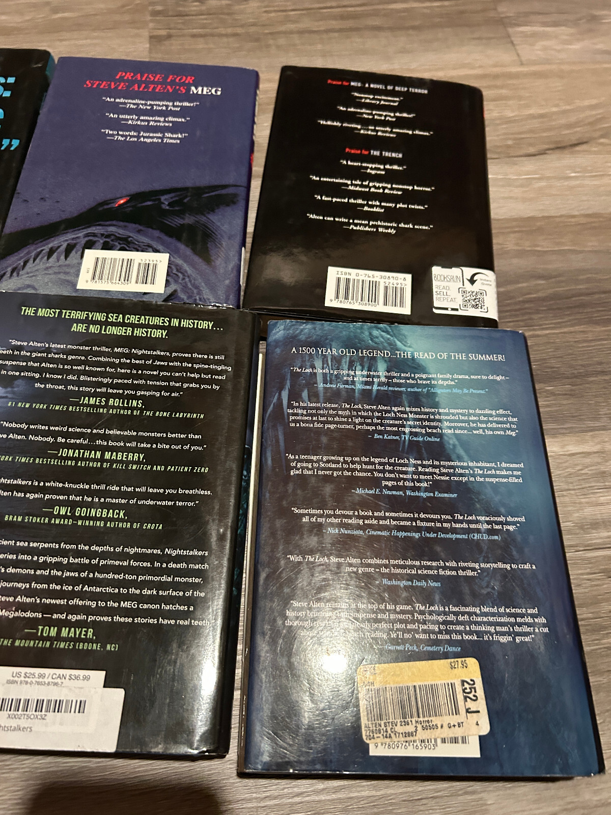 MEG Series Set Lot +LOCH Steve Alten HARDCOVER NOVELS JAWS SHARK Megalodon