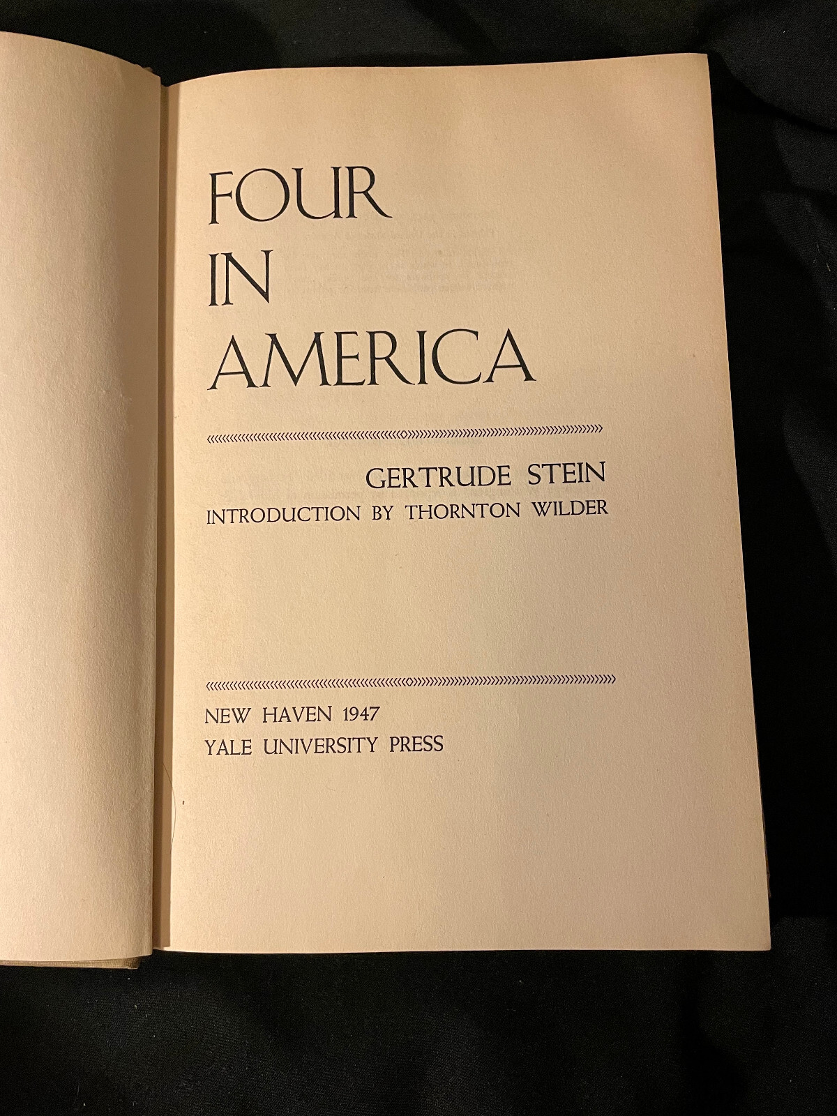Four in America /STEIN, Gertrude / 1947/ First Edition / HC DJ