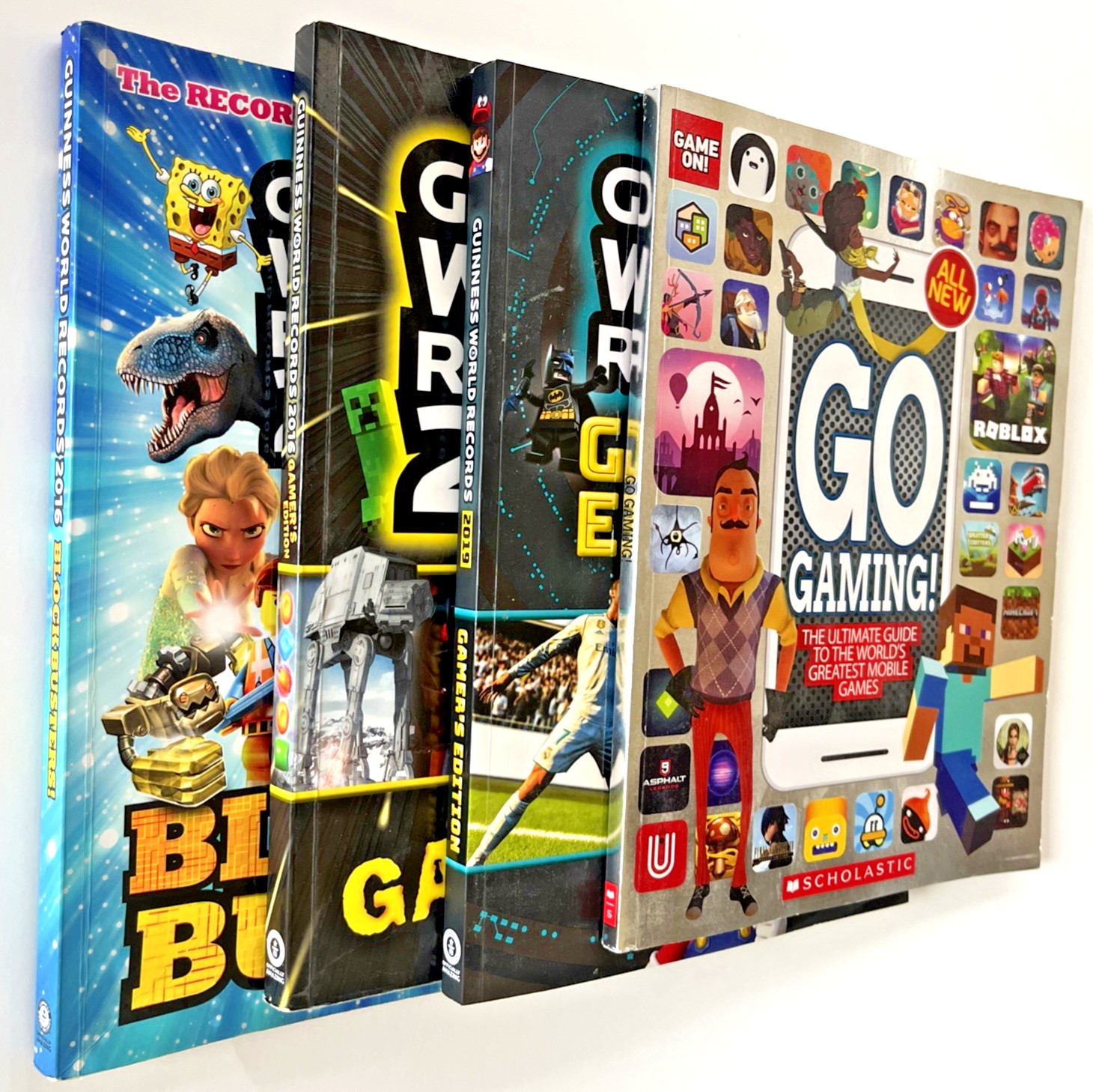 Two 2016 & One 2019 Guinness World Records books plus Go Gaming Book: Lot of 4!