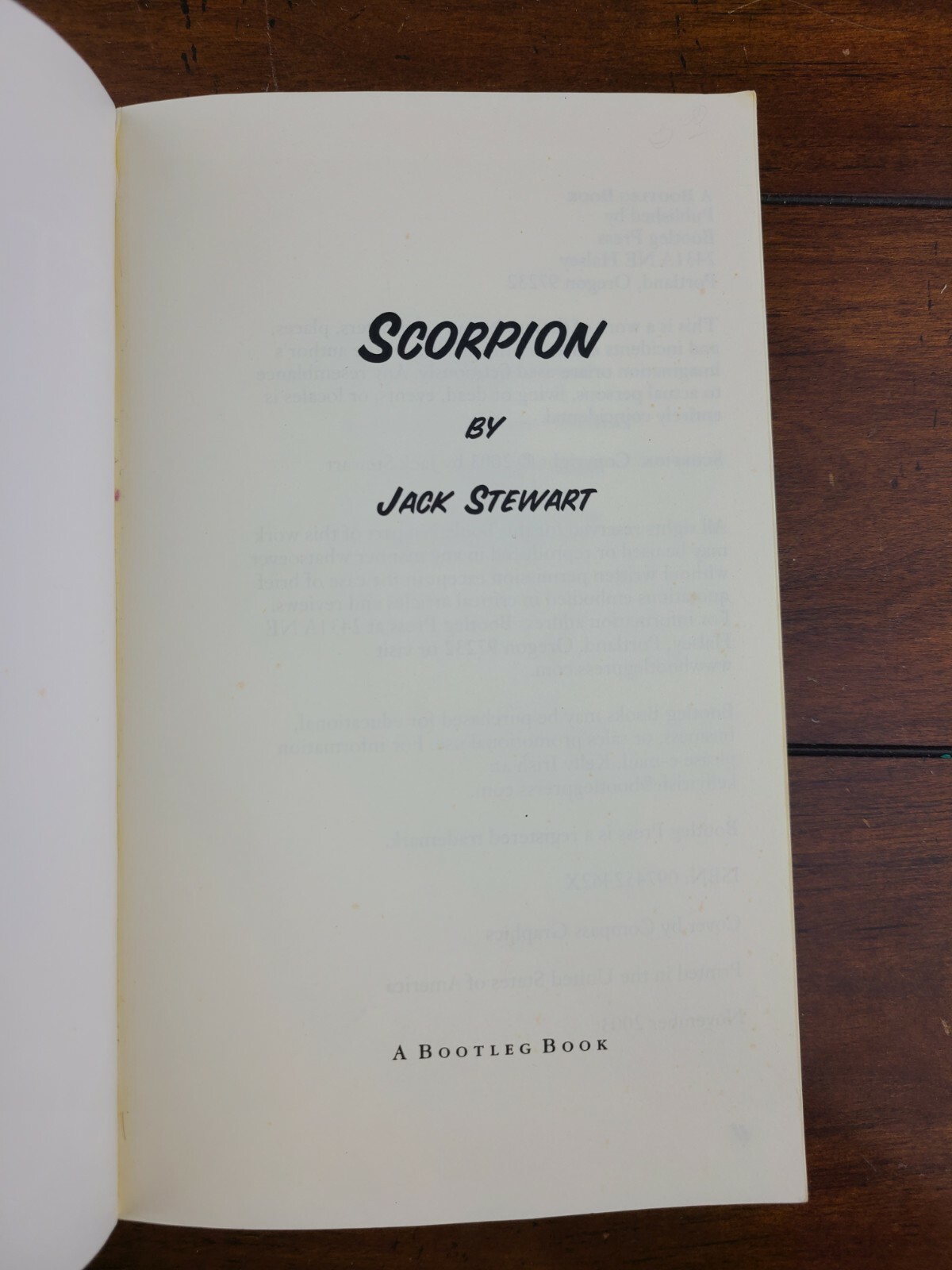 Scorpion by Jack Stewart, Paperback, Very Good Condition