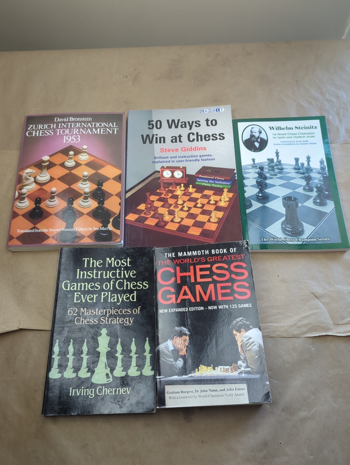 5 Chess Book Lot Games Study Learn instructional Help Improve Steinitz Fischer