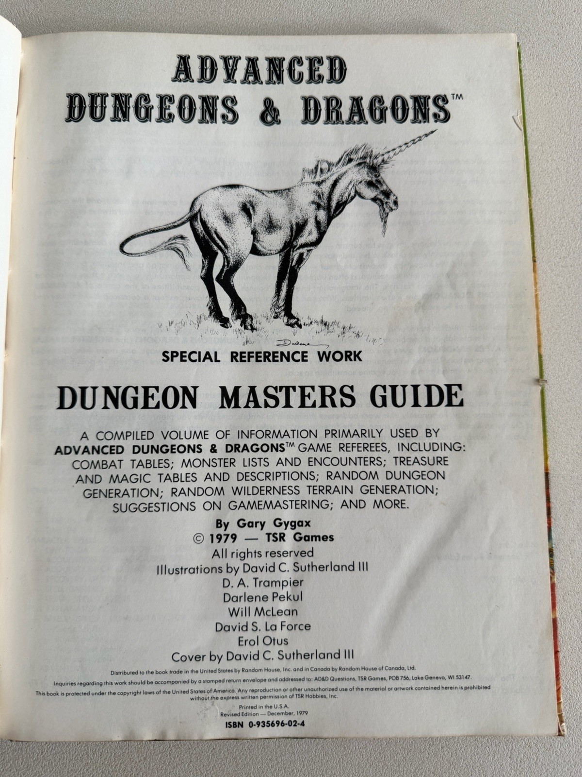 Dungeons & Dragons Advanced D&D Dungeon Master’s Guide Revised Edition 1979