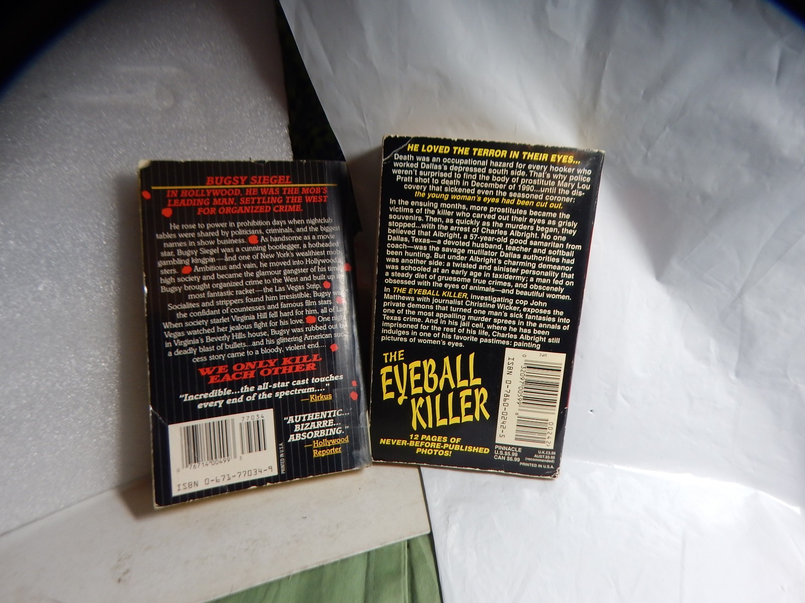 TRUE CRIME Book Lot of 6 Serial Killers/Murderers Bugsy Siegel/Eyeball Killer/+