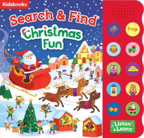 Search Find: Christmas Fun Sound Book-With 10 Fun and Festive Buttons, – GOOD