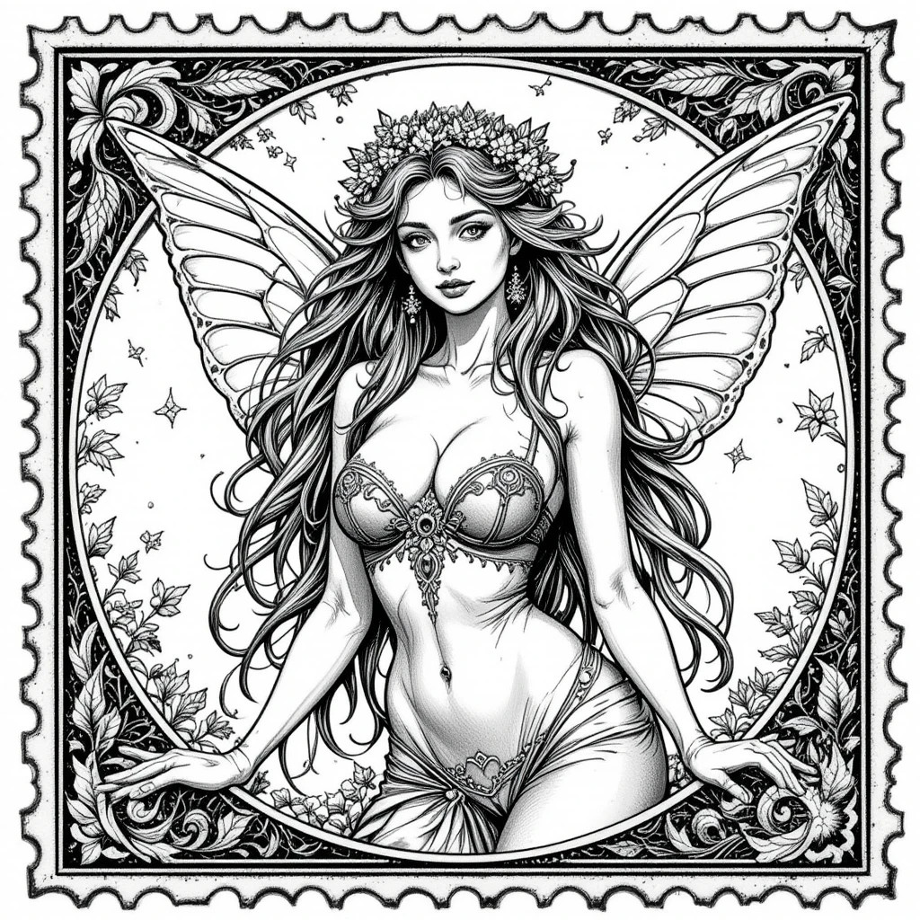 Adult Coloring Pages Antique Stamp Girls 500+ Printable Pages