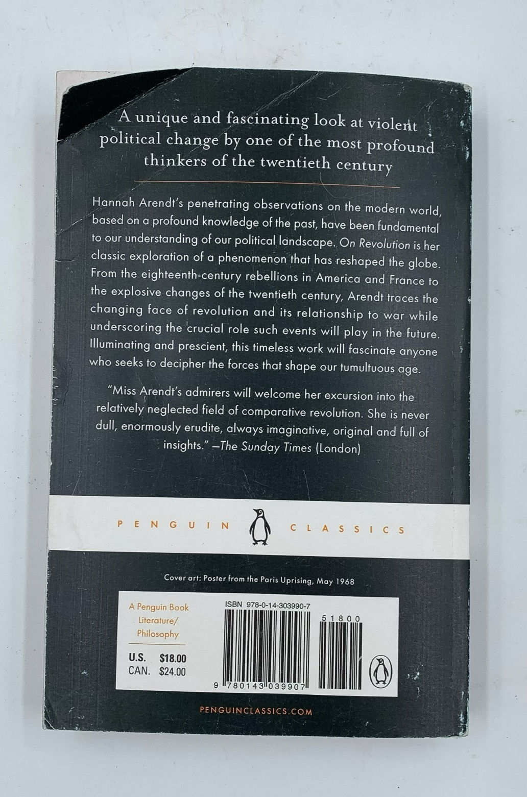 On Revolution by Hannah Arendt, Penguin Books, 2006, PB Good